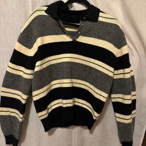 Striped Gray and Black rugby Sweater